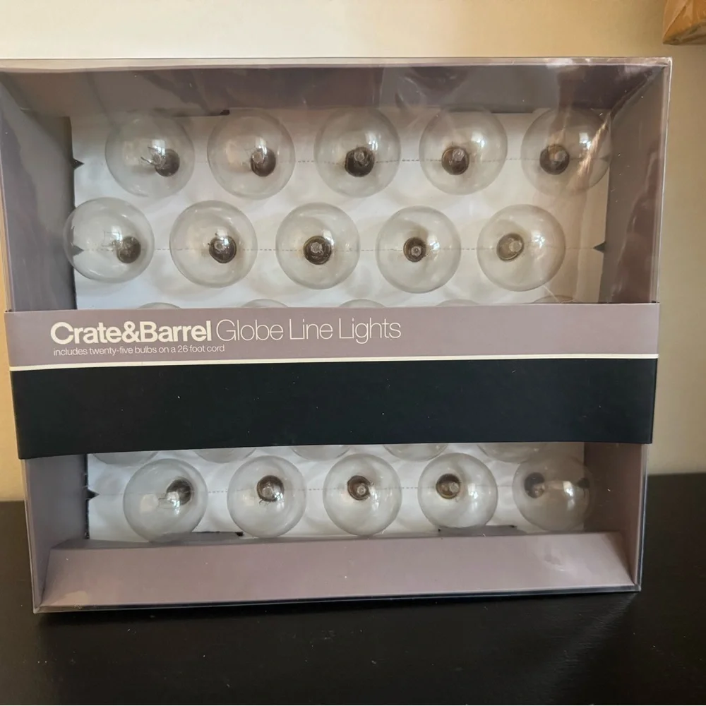 (Brand New Unopened) Crate&Barrel Globe Line Lights - Transparent